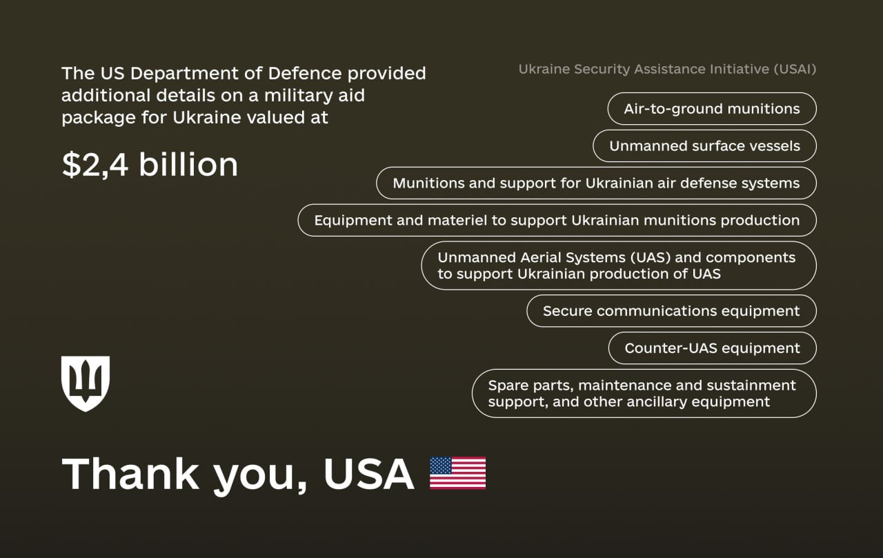 US announces $2.4 billion security aid package for Ukraine’s air defense