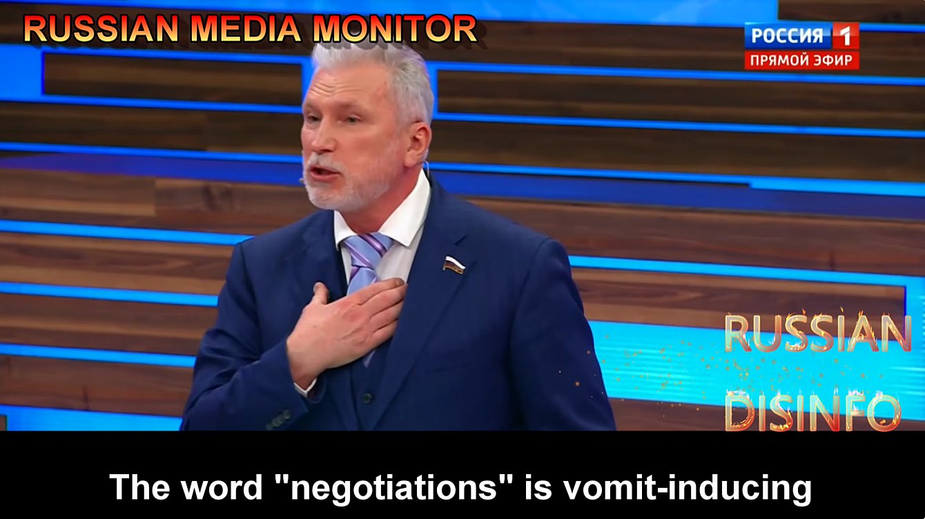 Russian Official Calls Negotiations ‘Vomit-Inducing’ on State TV