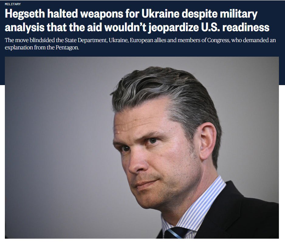 US Pentagon halts Ukraine arms aid, defying readiness analysis