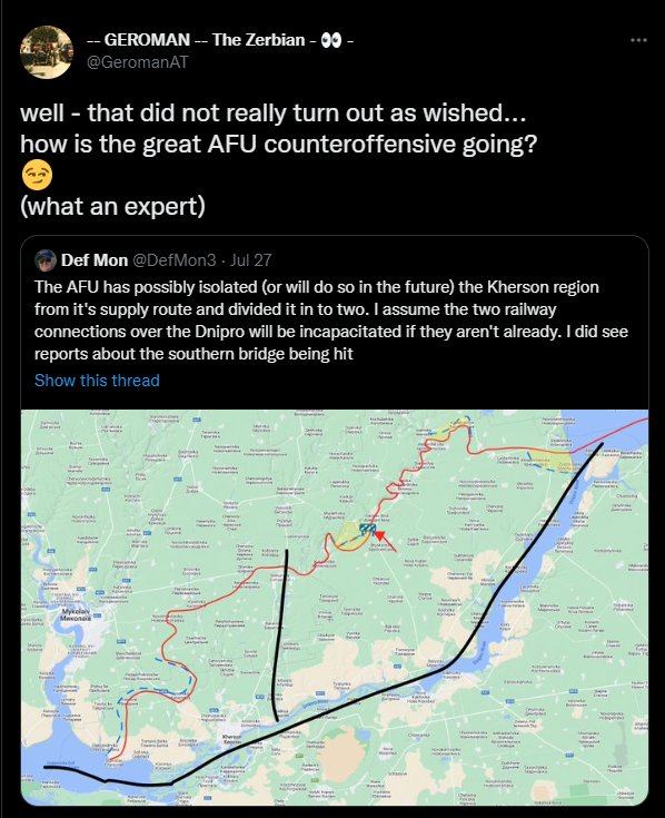 Criticism of ignorance about Twitter Expert and Russian logistics