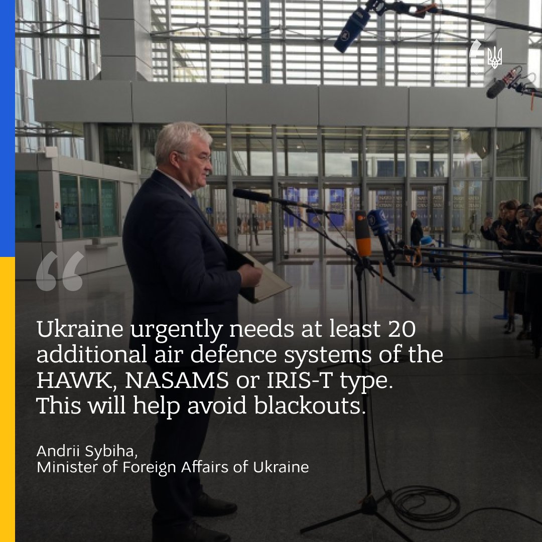 Ukraine FM Sybiha urges allies for air defence to boost winter energy resilience