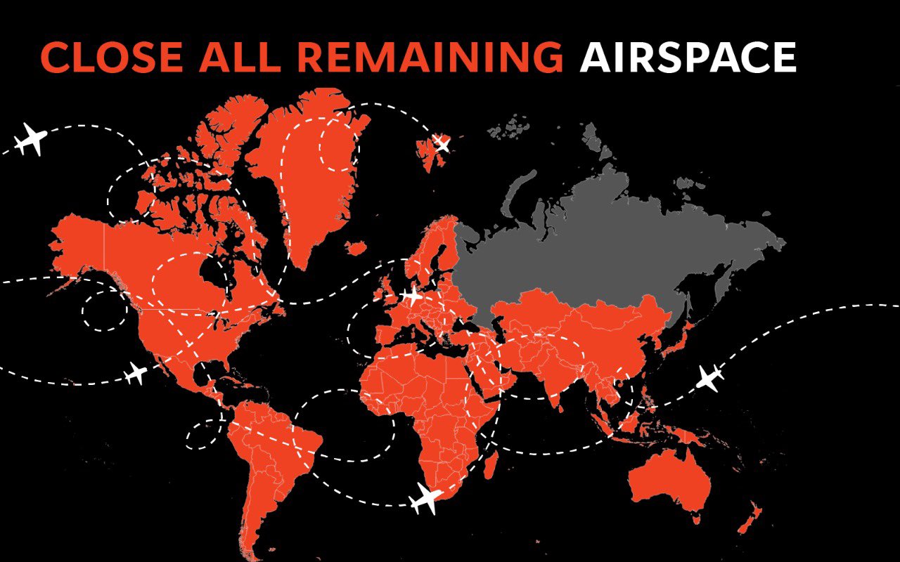 Ukraine urges all states to close airspace to Russia