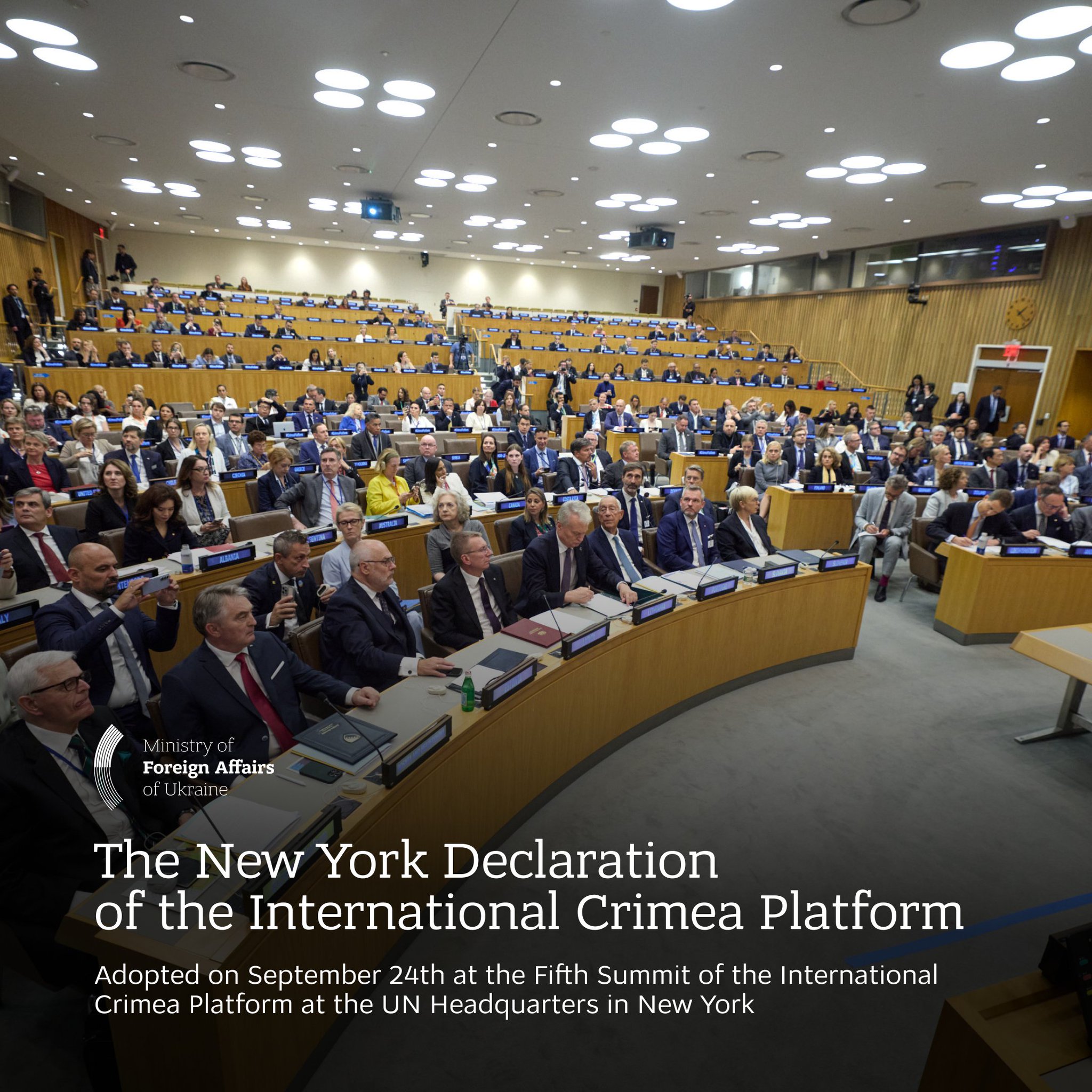 New York Declaration adopted at Crimea Platform Summit at UN