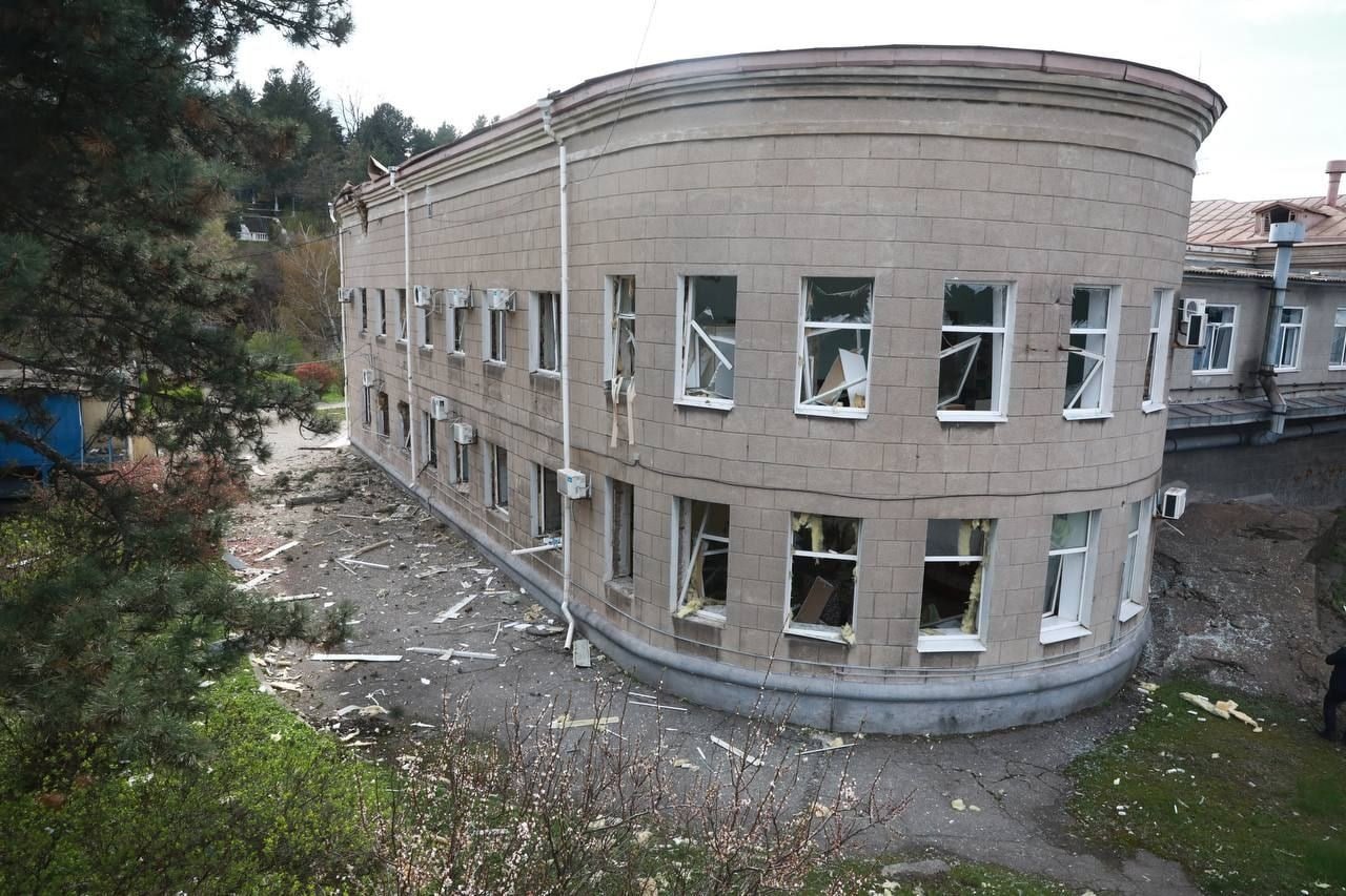 A Russian missile hits Khortytsia Island in Zaporizhzhia