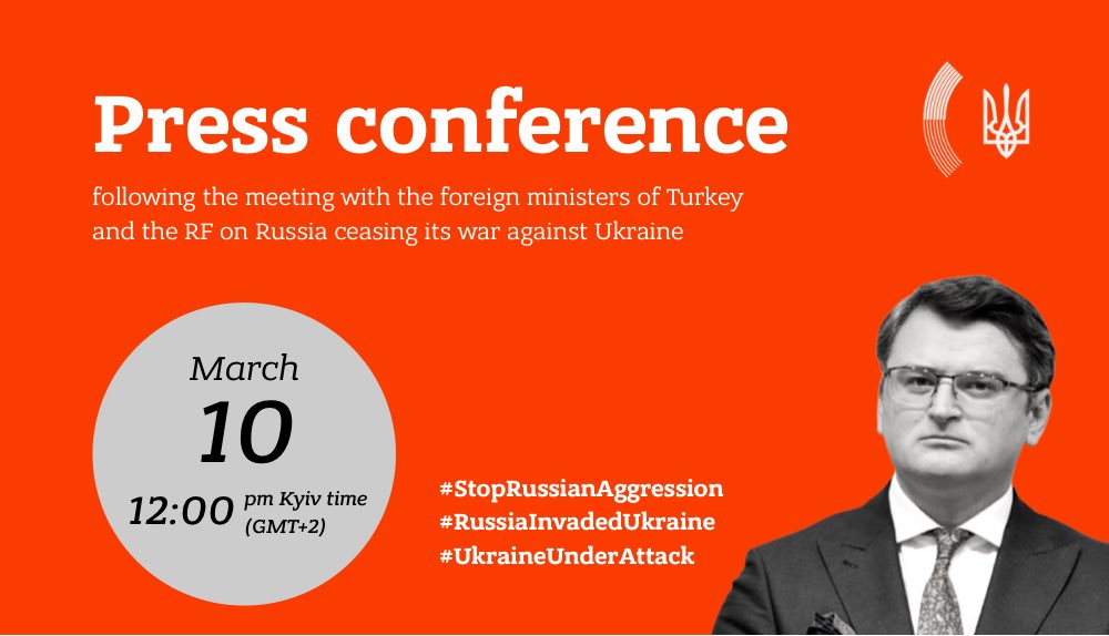 Press conference with Ukraine, Turkey, Russia foreign ministers on ceasing war