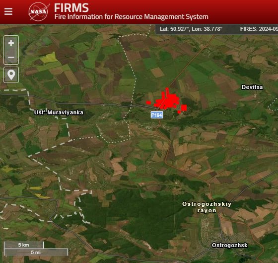 Thermal anomalies detected at Russian ammo depot