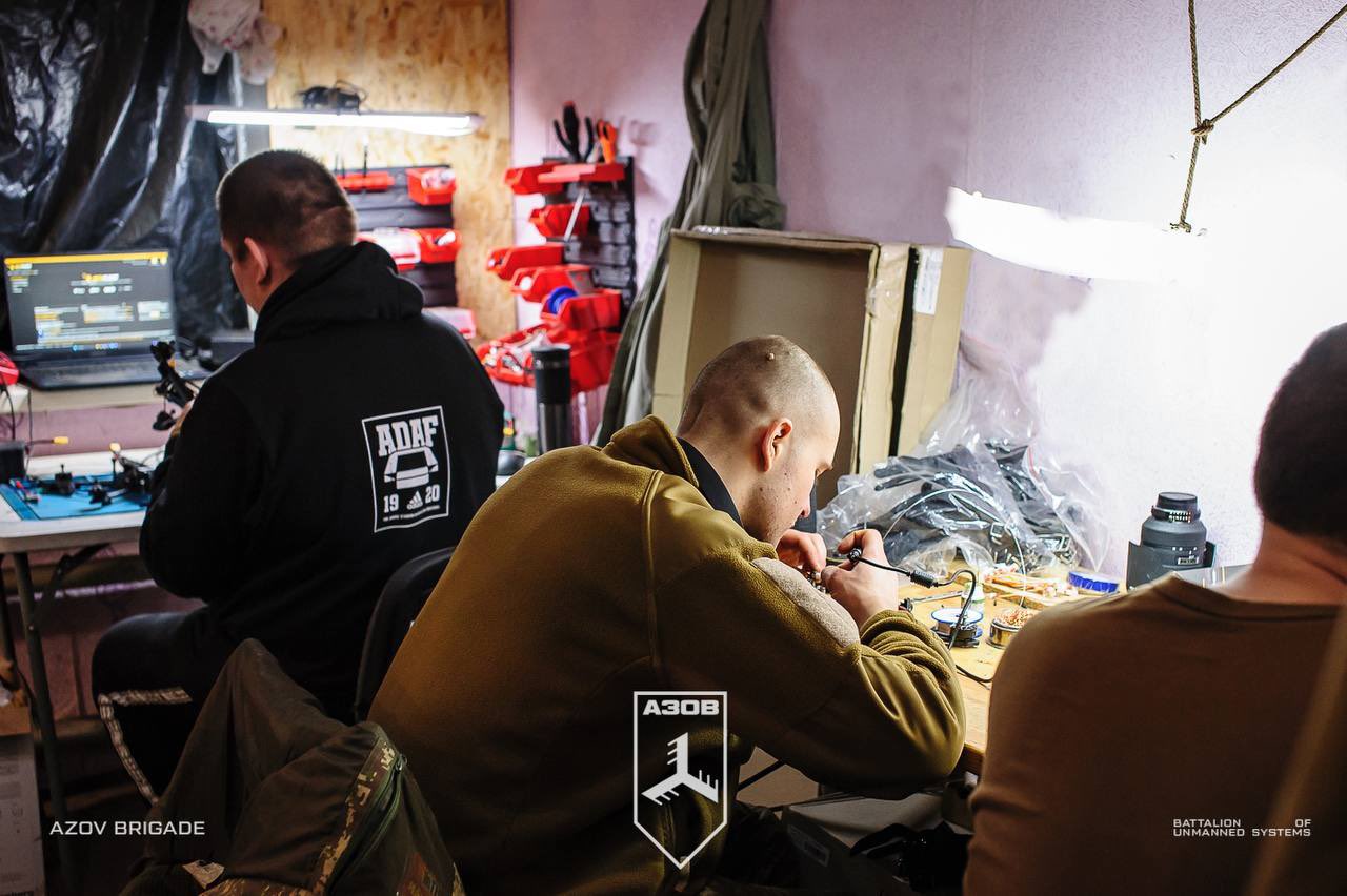Azov brigade prepares drones for combat operations