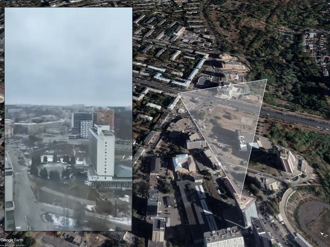 Geolocation of video showing MLRS fire in NE Kharkiv, Ukraine