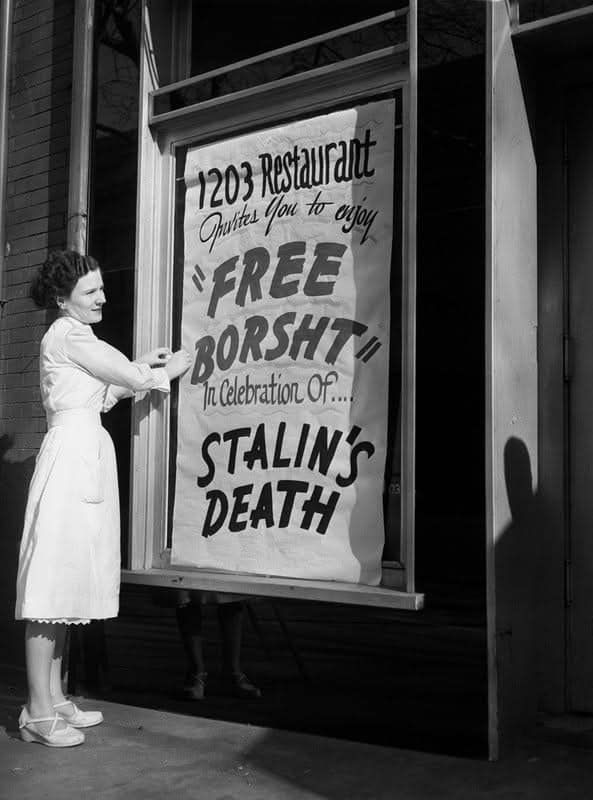 US restaurant marks Stalin’s death anniversary with free borscht, a Ukrainian tradition.