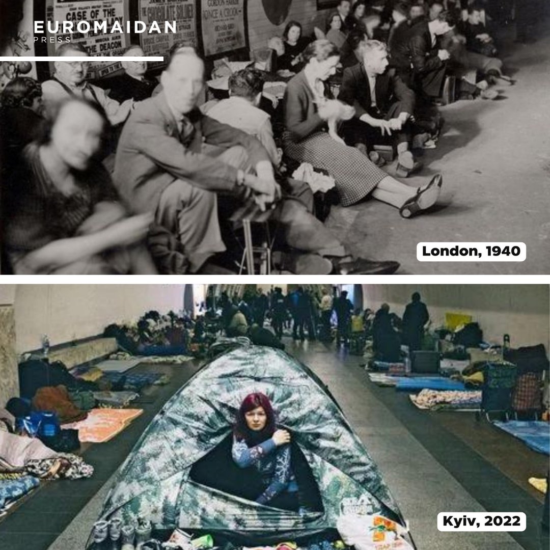 Kyiv and London metro refuge photos show resilience amid war