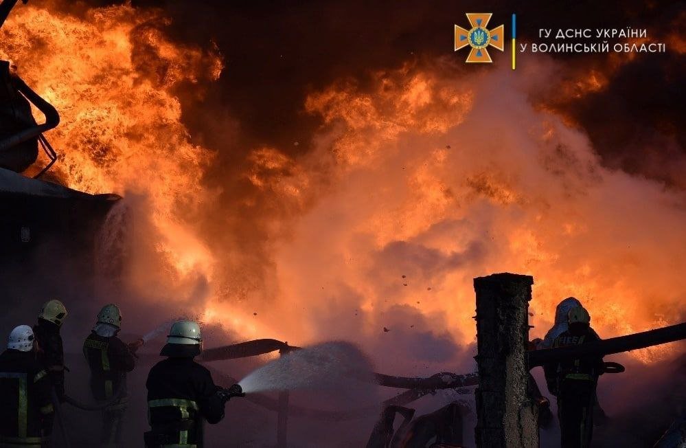 Fire at Lutsk oil depot contained after missile strike, cleanup continues