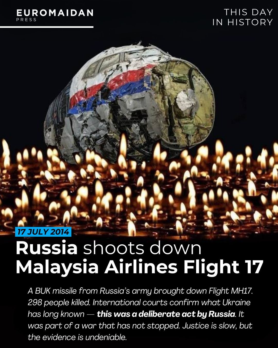 MH17 shot down over Ukraine by Russian Buk missile, killing 298