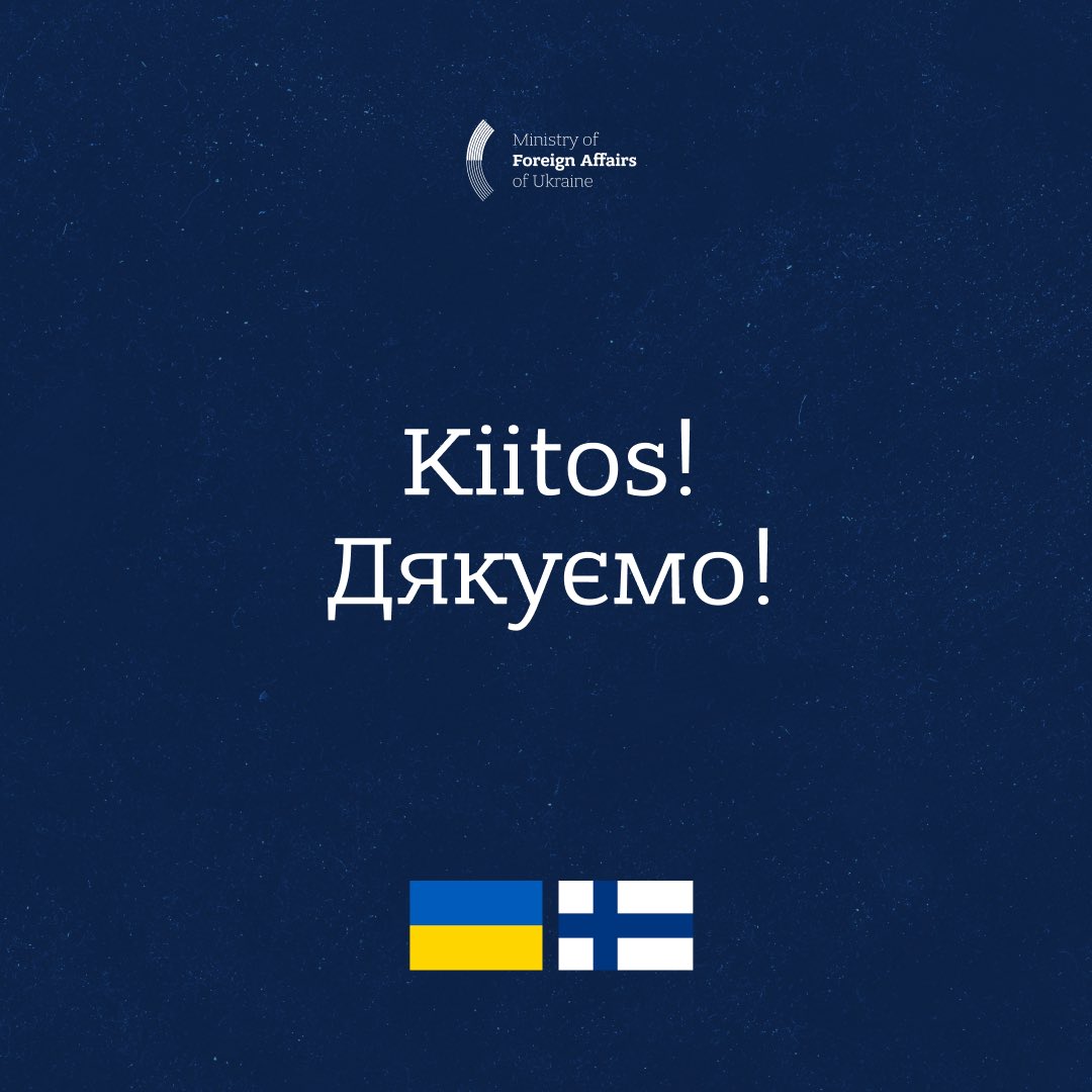 Thanks Finland for €4M humanitarian aid to Ukraine