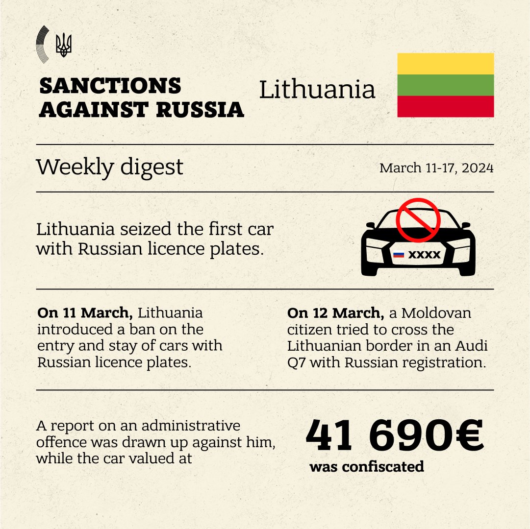 Baltic states ban entry of cars with Russian license plates