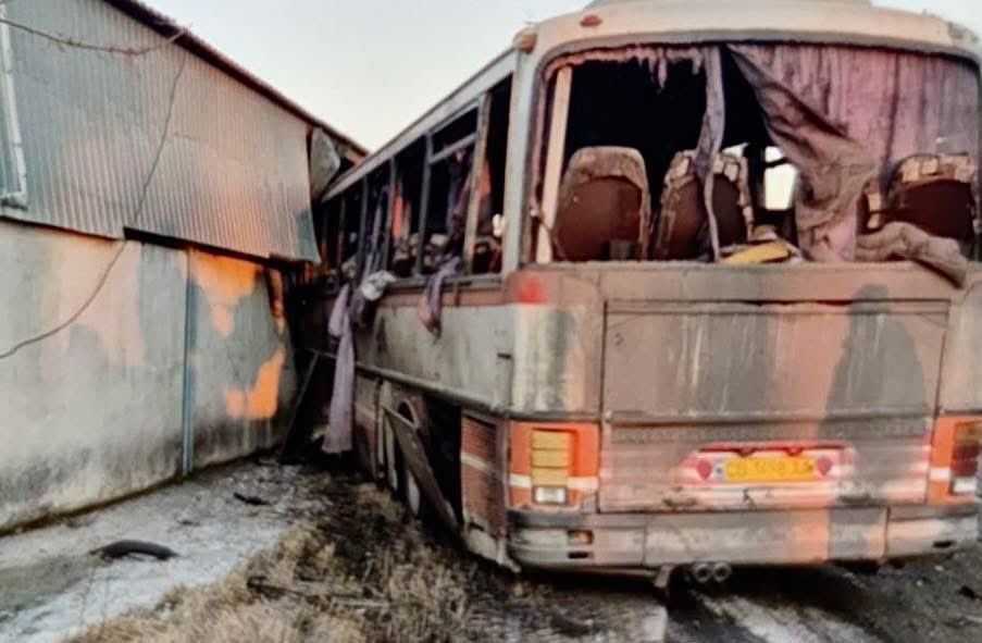 Russia drones hit miners bus, killing 12