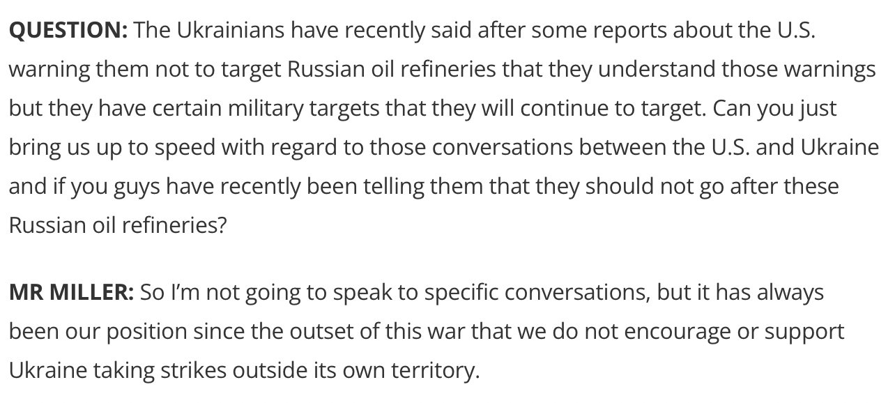 US Asked Ukraine to Stop Attacking Russian Oil Refineries, Ukraine Defied