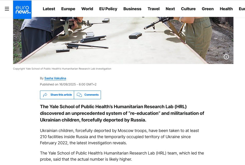 Recherche de Yale sur enfants ukrainiens déportés