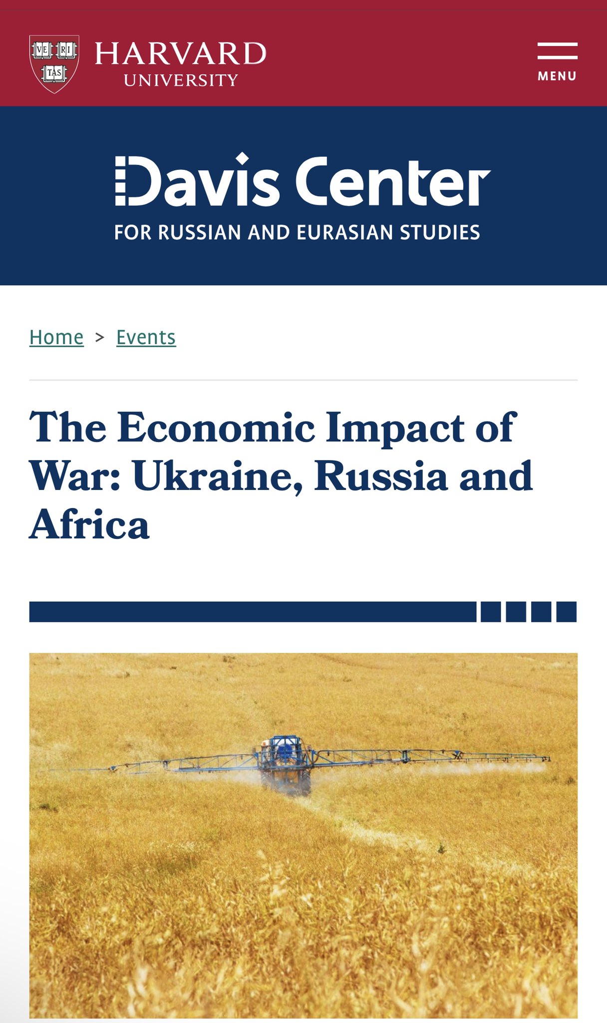Mylovanov discusses war economic impact at Harvard Davis Center