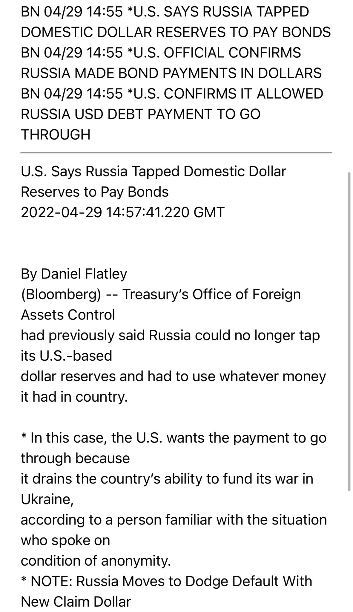 Ukrainian criticizes US decision allowing Russia payments as profit over humanity