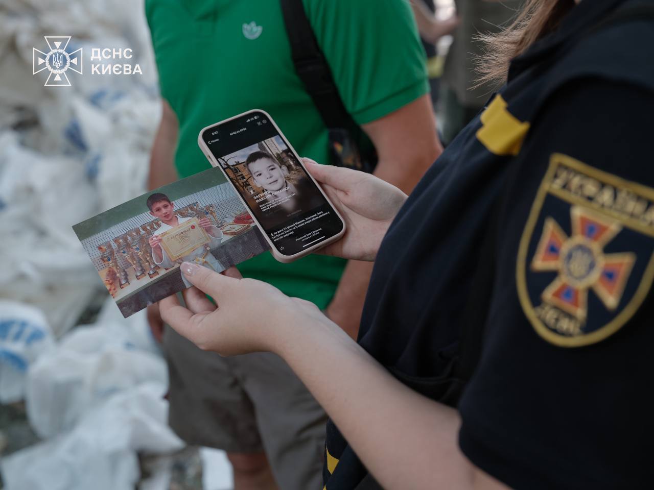 Rescuers find photo of 10-year-old Maksym Symaniuk after Russian missile strike