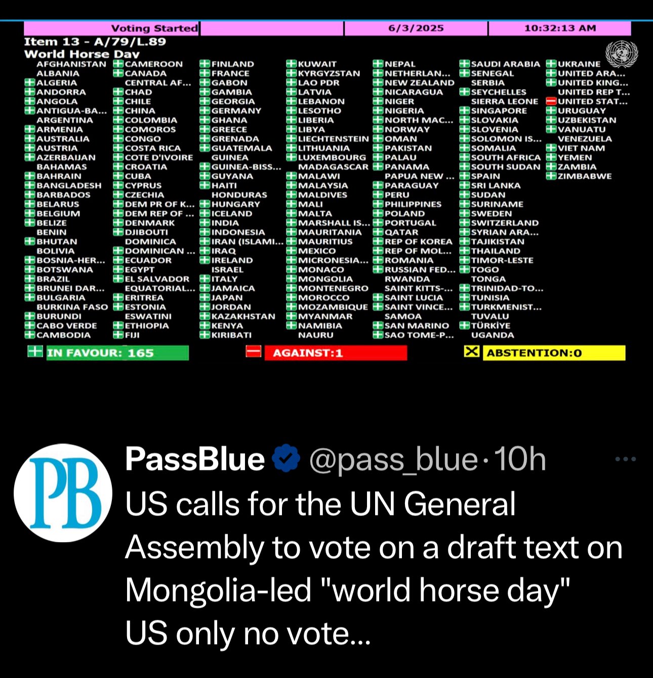Ukraine slams UN for horse day amid global crises
