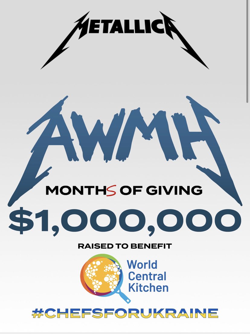 Metallica raises $1 million for Ukraine, praised for being on the right side of history.