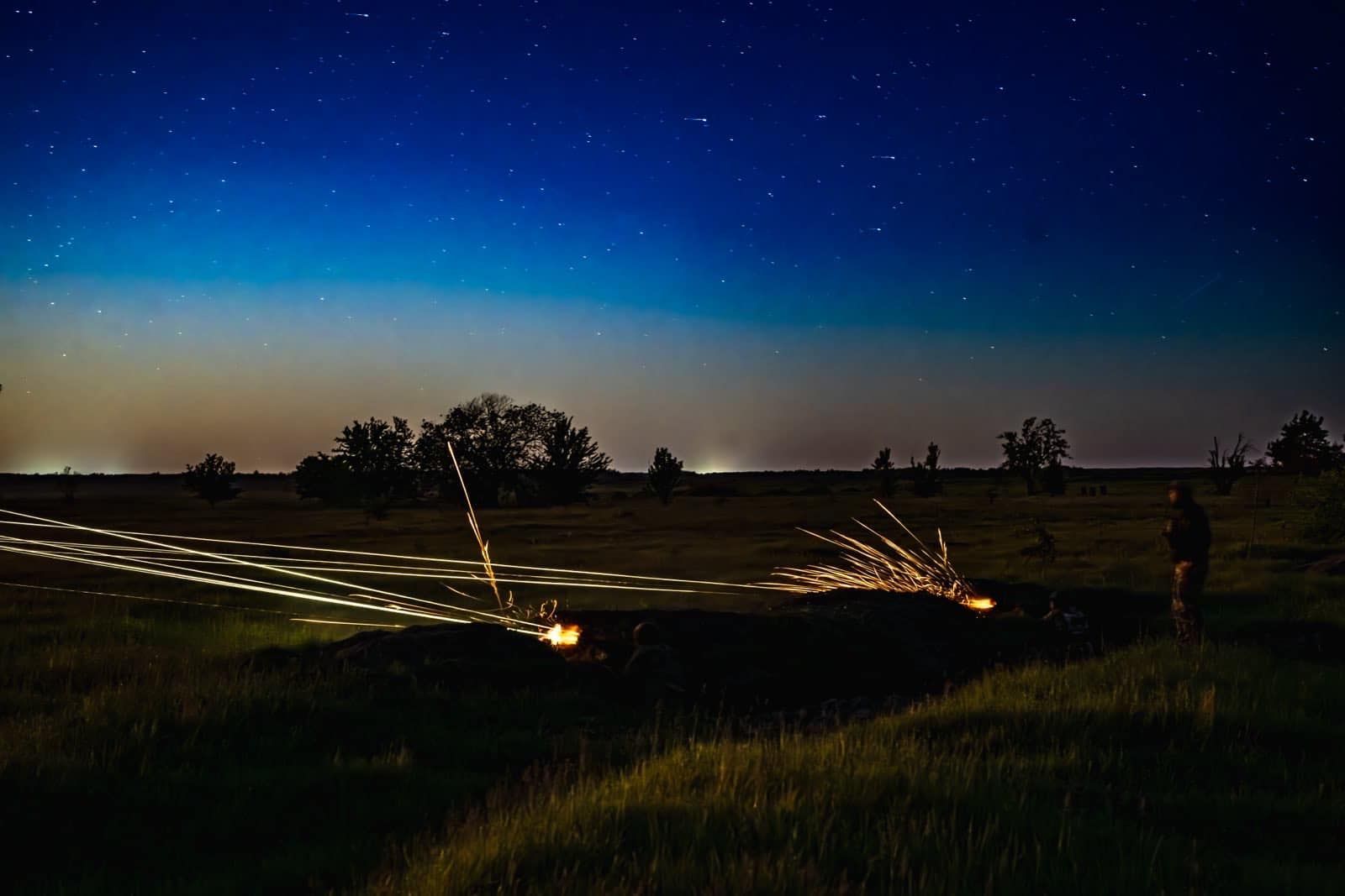 Ukrainian 53rd Brigade trains night target strikes