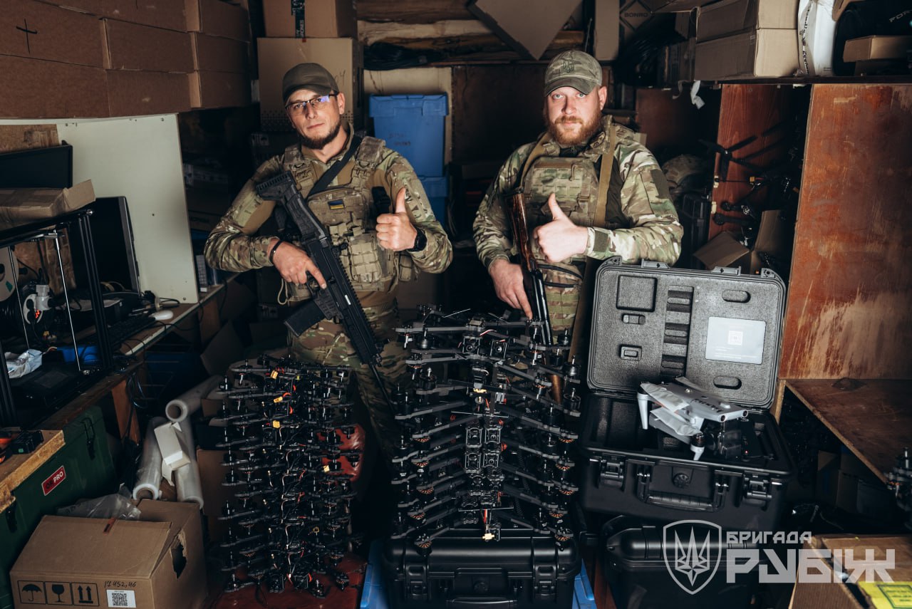 Ukrainian drone operator preparing for a mission