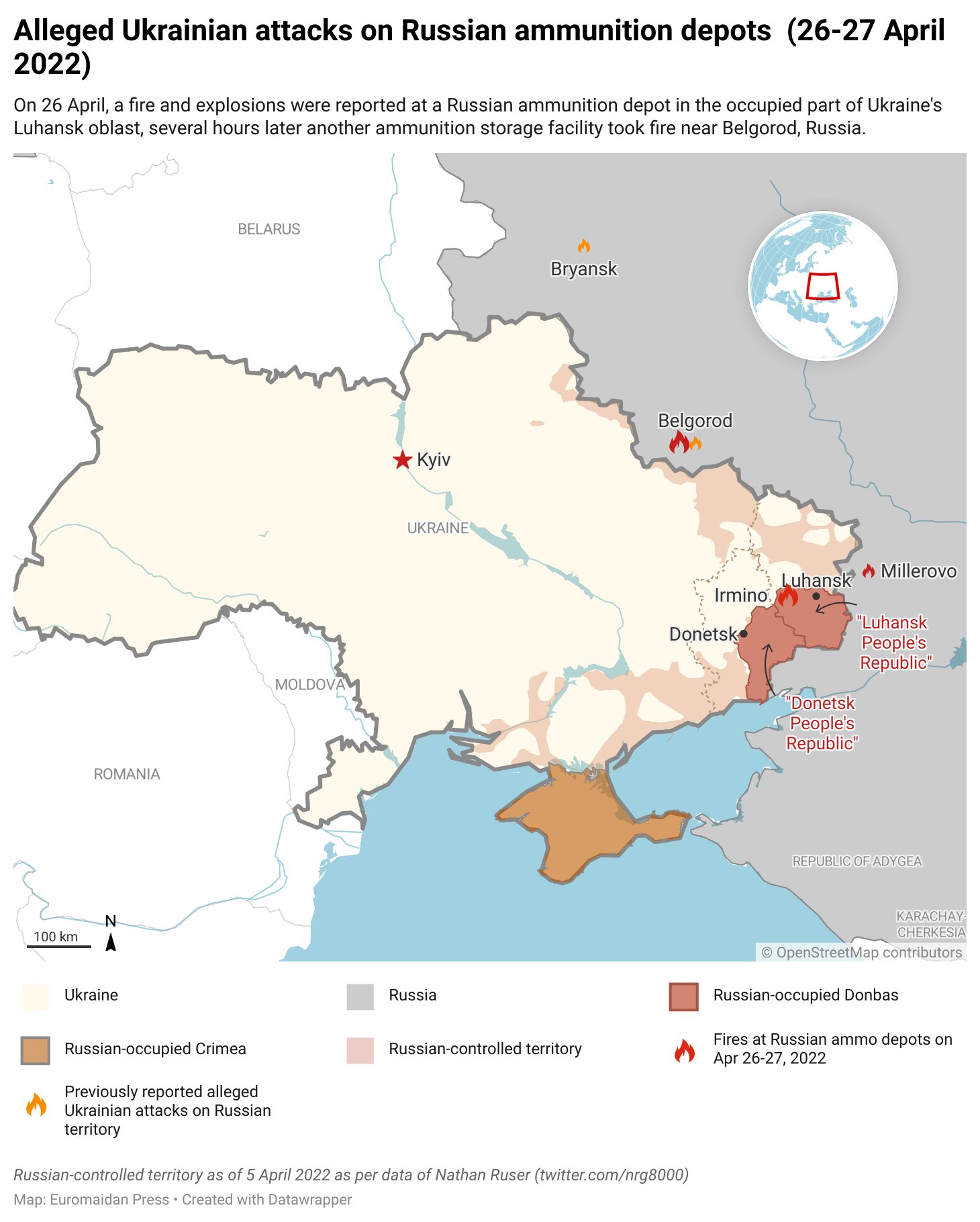 Mystery attacks on Russian facilities near Ukraine