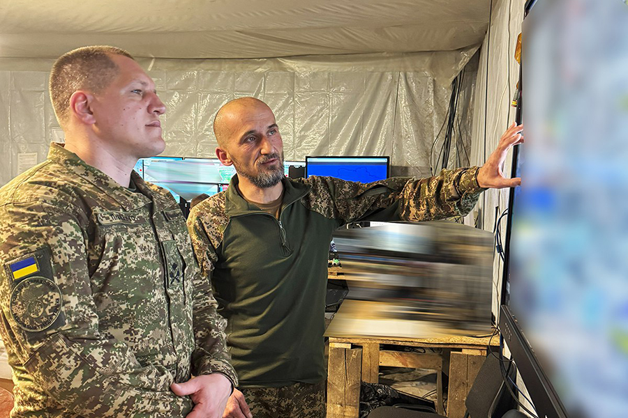 National Guard Commander visits troops on the front line