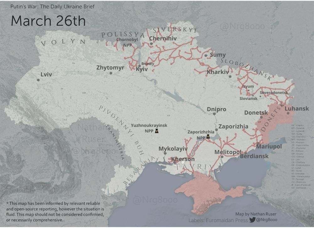 Kyiv encirclement attempt, static front, Ukraine counter-defends, calls for weapons