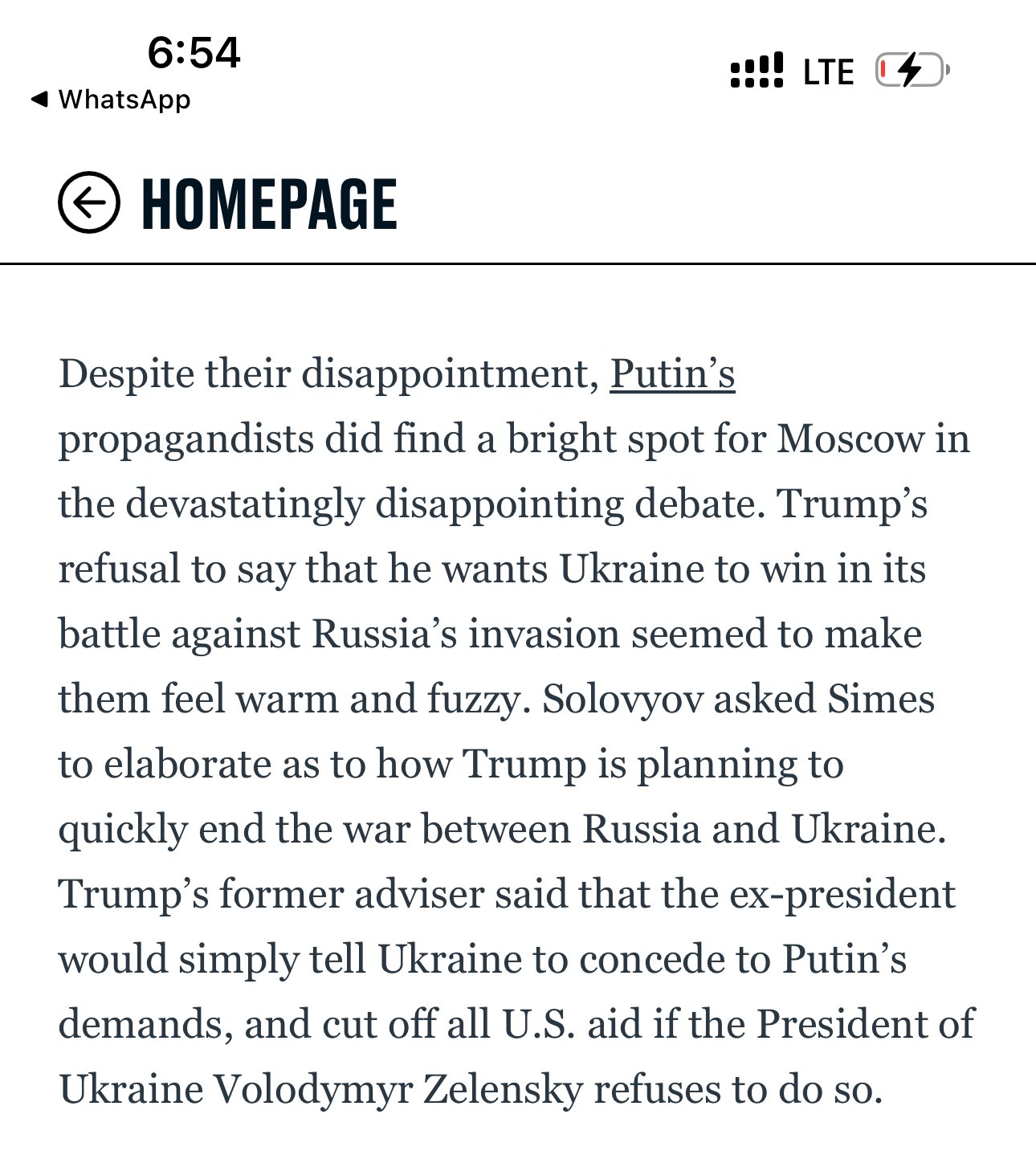 Trump would end Ukraine war by conceding to Putin, says ex-adviser Simes
