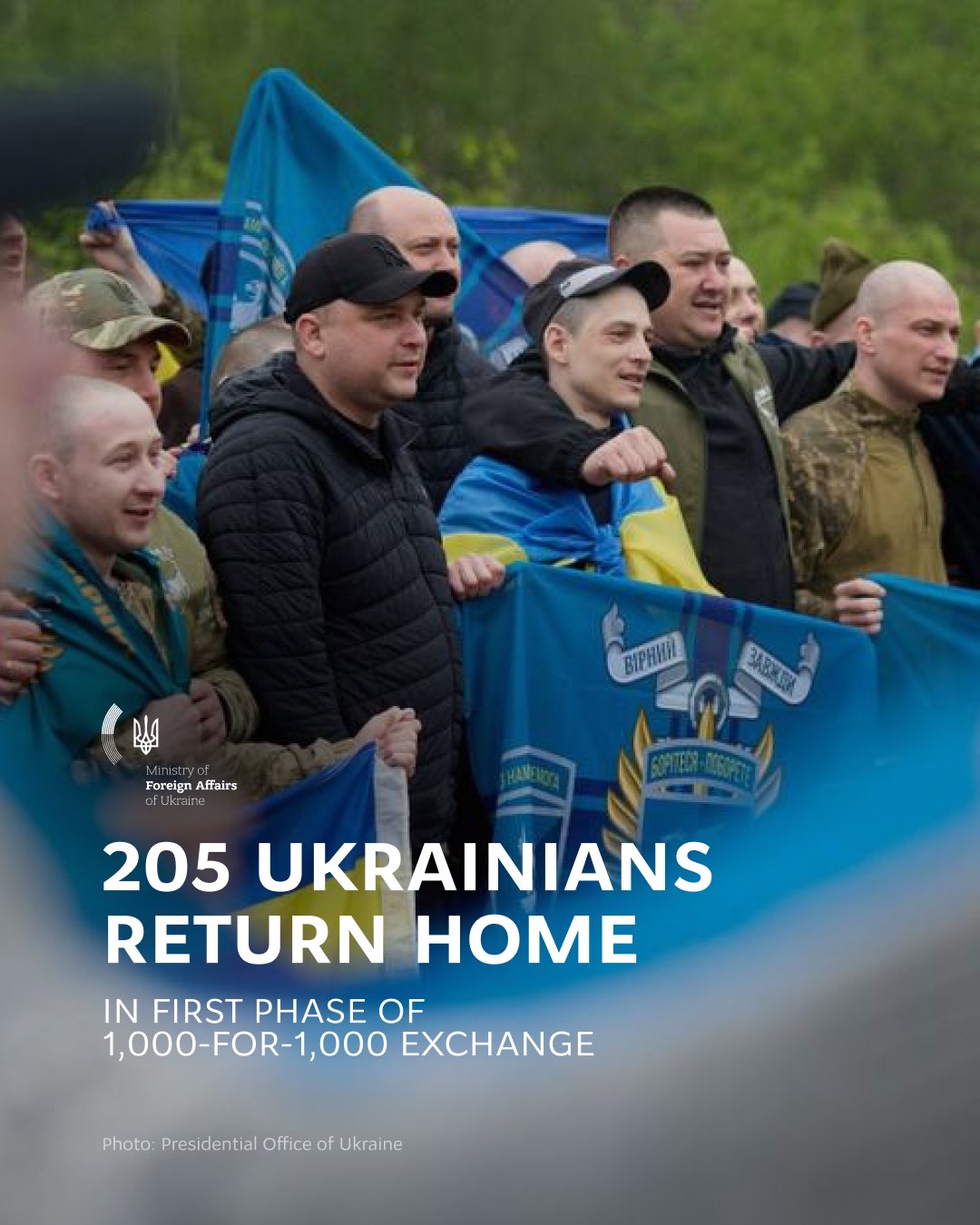 Ukraine brings home 205 defenders in first stage of 1,000-for-1,000 exchange