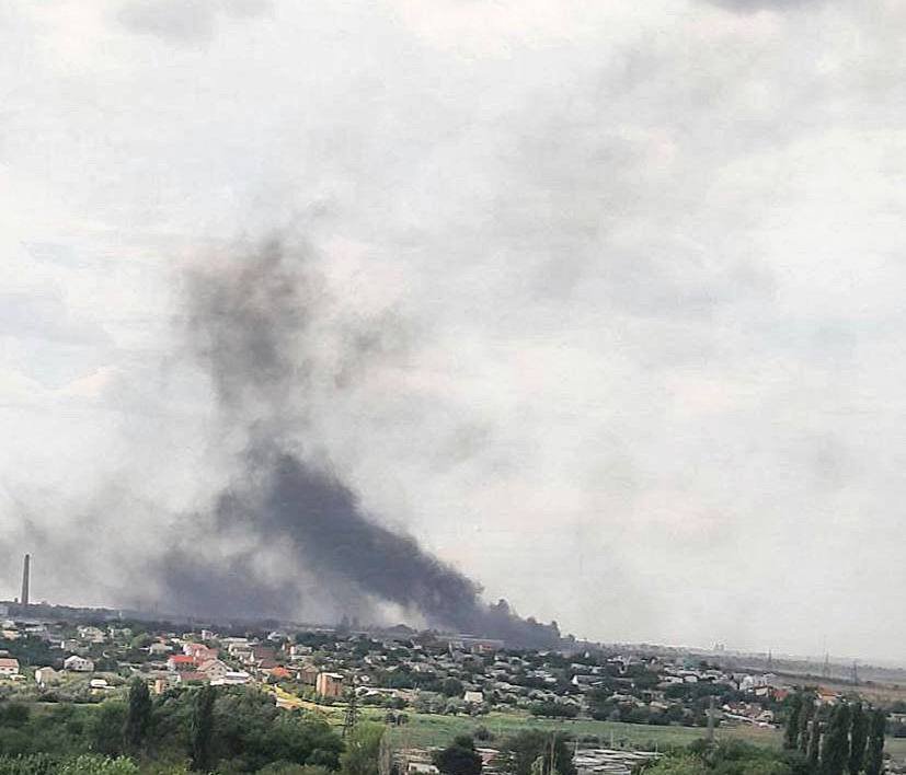 Impact of a military base and weapons destruction near Kherson