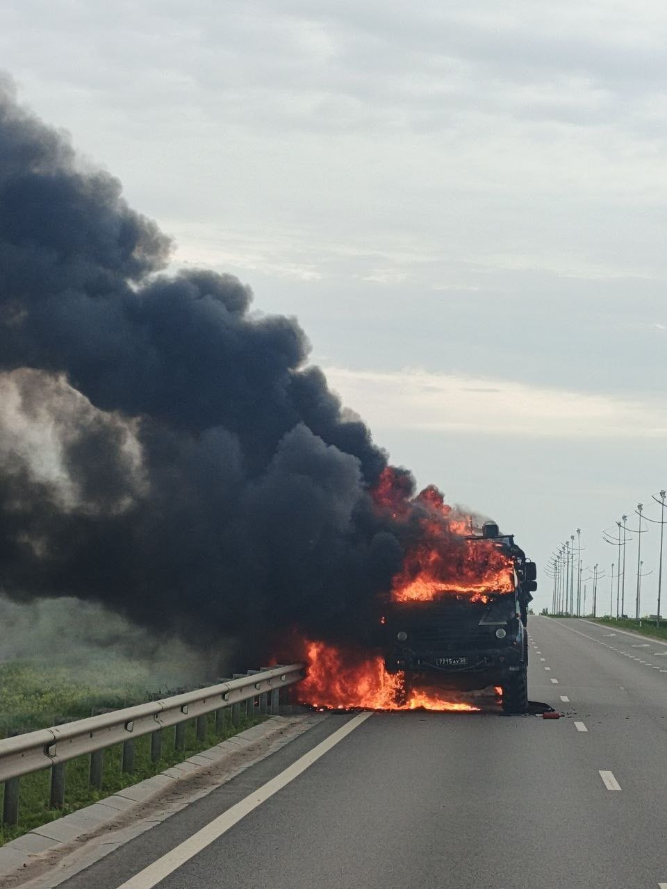 Destroyed Russian KAMAZ 5350 Truck Near Samsonove