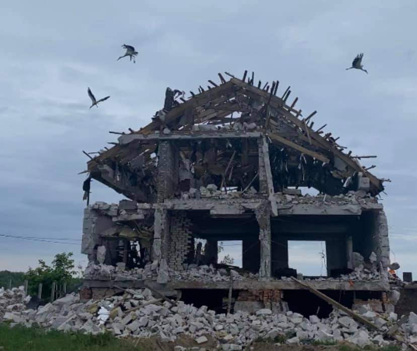 Novoselivka near Chernihiv after an attack