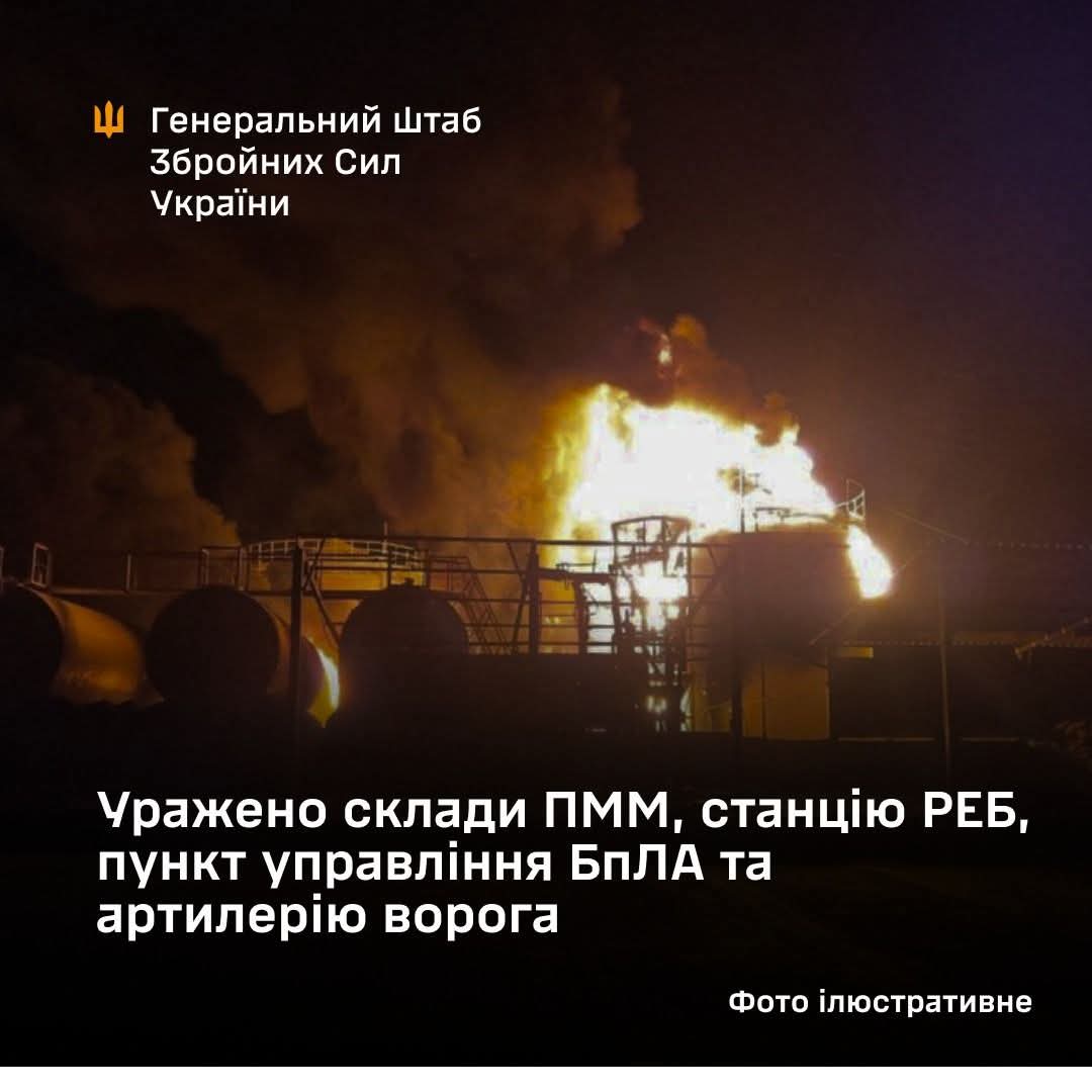Ukraine strikes enemy ammo depots, EW station, UAV control, and artillery