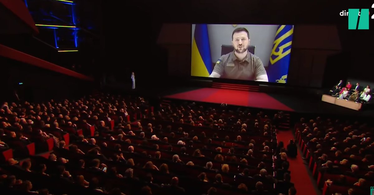 Zelenskyy at Cannes: Cinema needs to stand for freedom, not be silent on war.