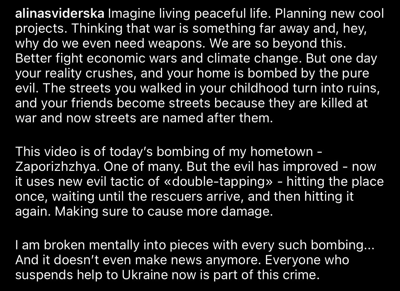 Friends witness hometown Ukraine burn in devastating attack