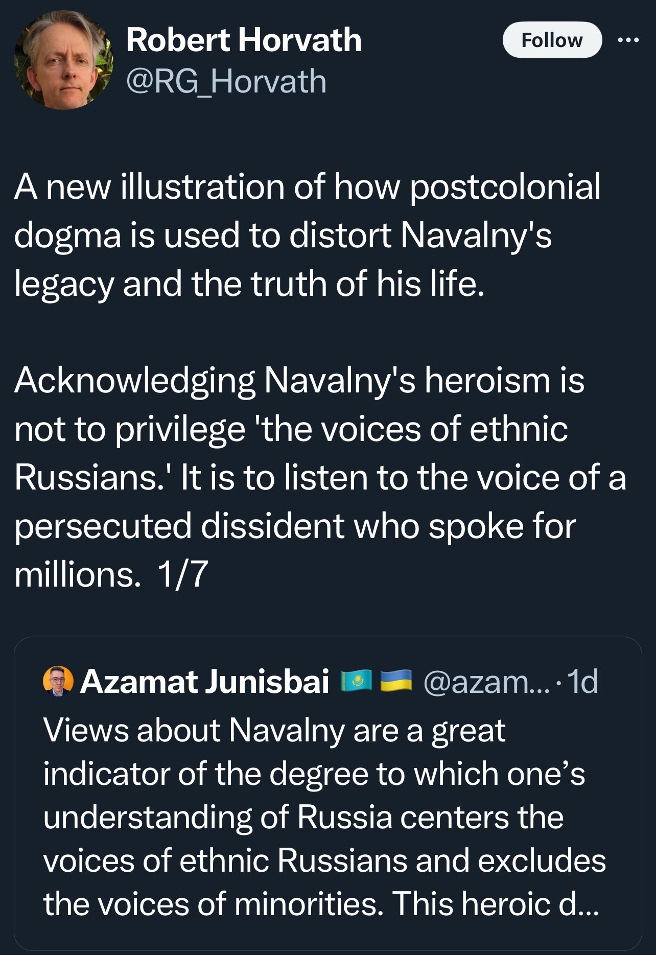 Real Russian opposition fights with Ukraine; foreign support for ‘opposition’ is sad