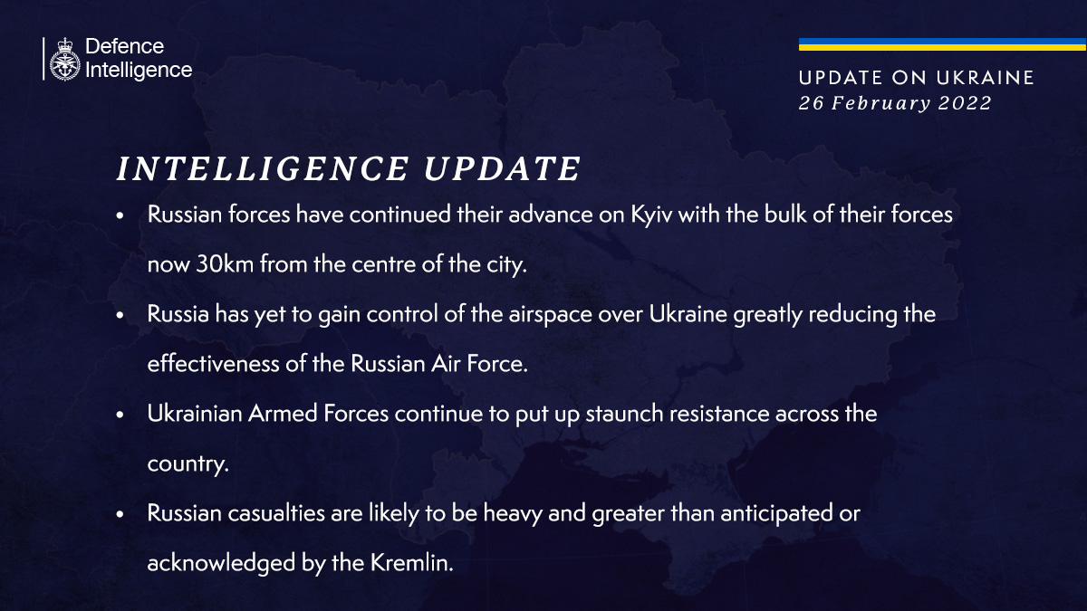 British MoD assesses heavy Russian casualties in Ukraine
