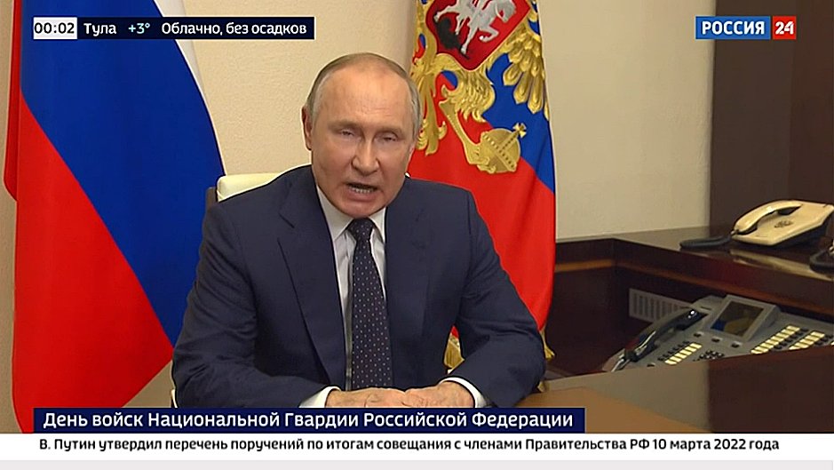 Putin treats Donbas as separate in National Guard speech