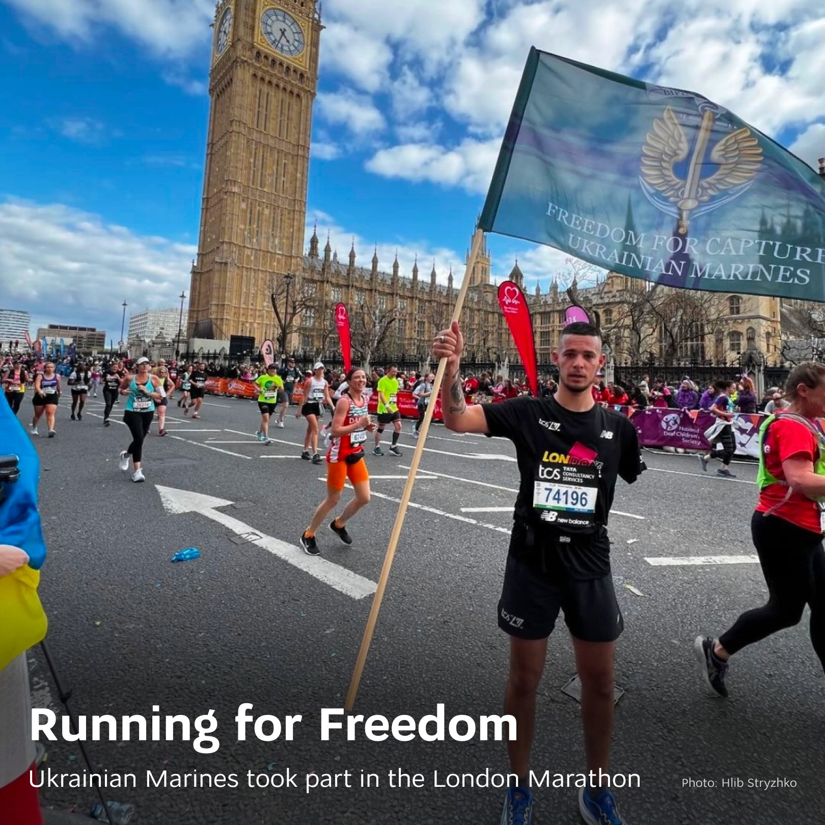 Ukrainian Marines run London Marathon for prisoners and recovery