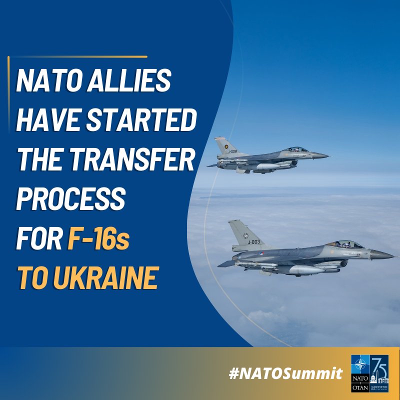 NATO announces F-16 transfer to Ukraine flying this summer