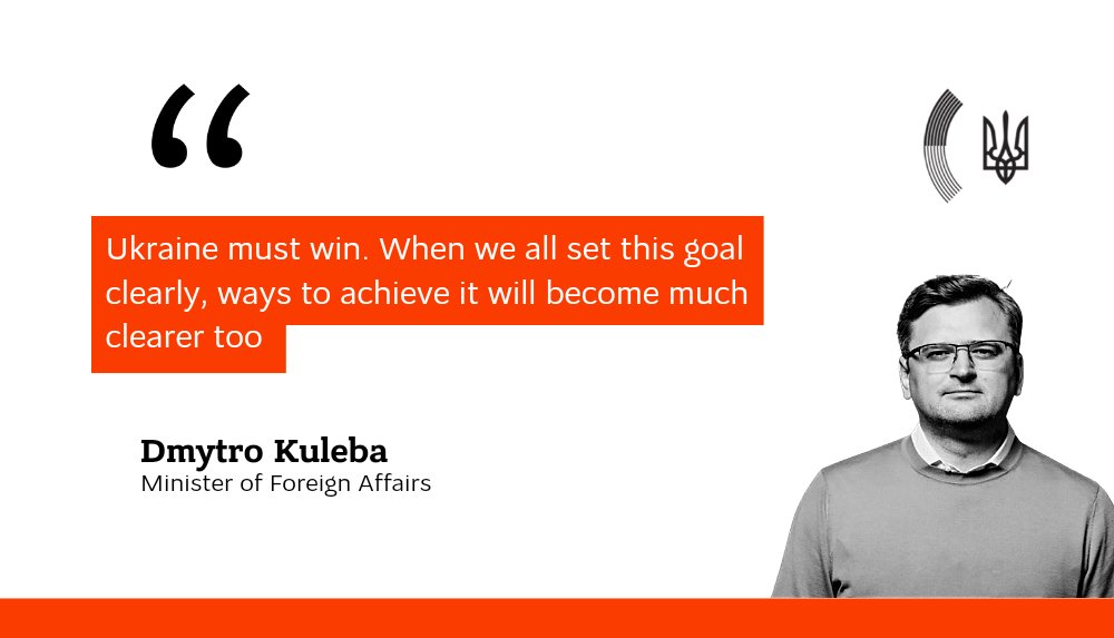 Ukrainian FM Kuleba demands clear goal: Ukraine must win