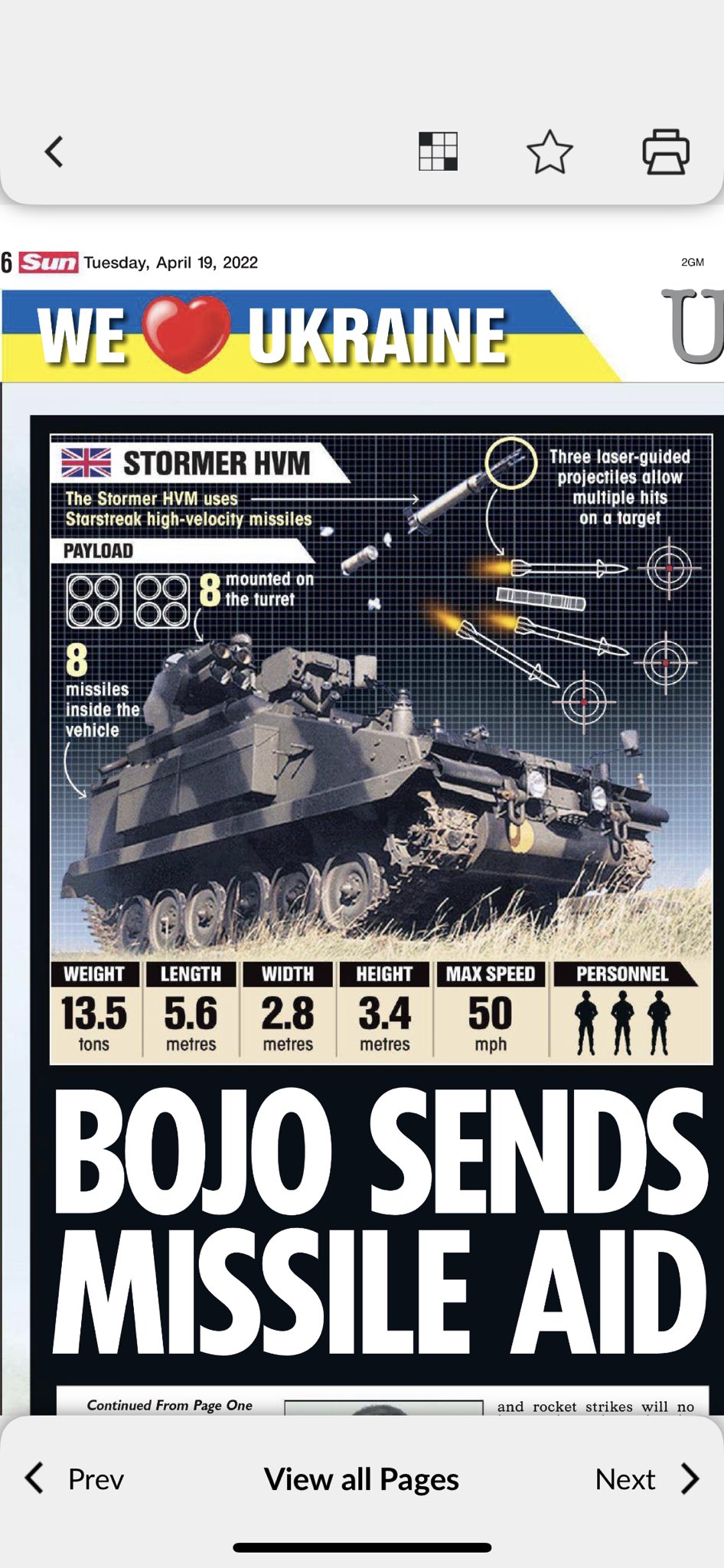 UK sends Stormer HVMs to Ukraine for anti-aircraft protection