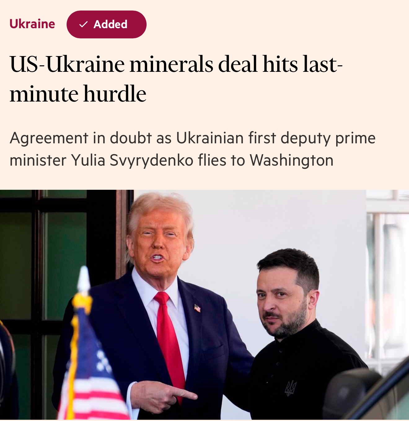 US demands Ukraine sign three mineral deals, legally impossible