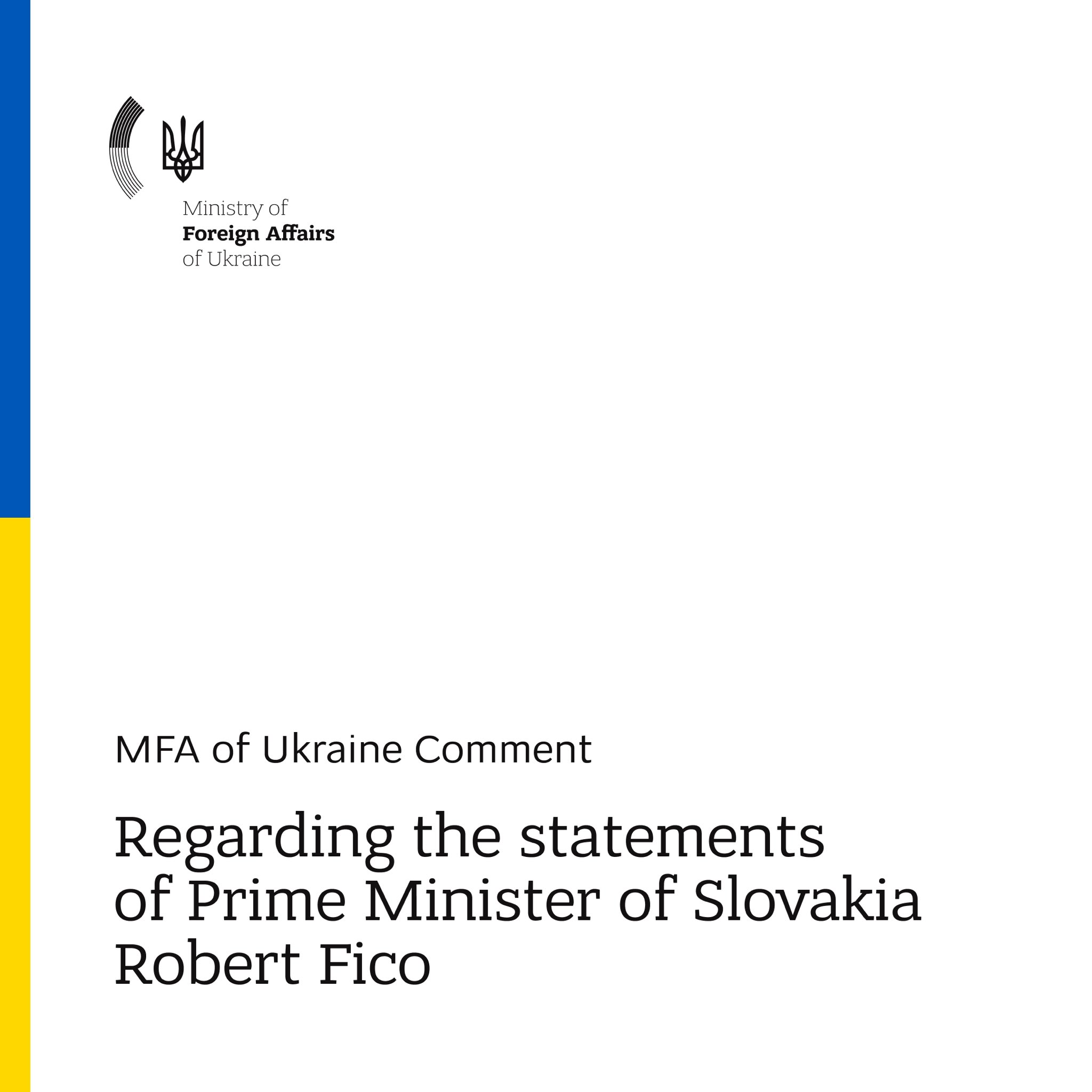 Ukraine condemns Slovak PM Fico’s failure to grasp Russian aggression