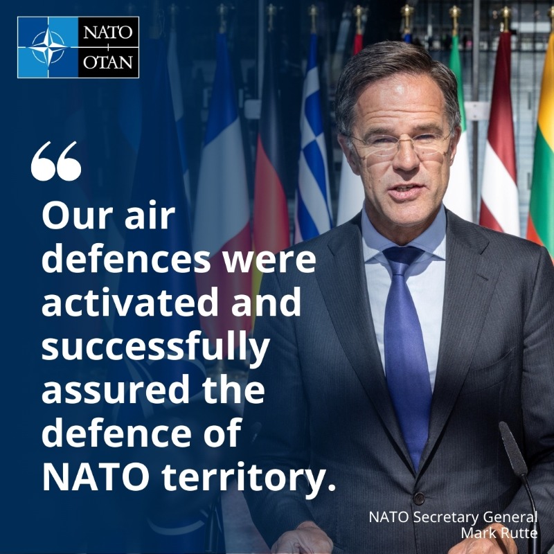 Rutte: NATO can defend every inch of territory including airspace