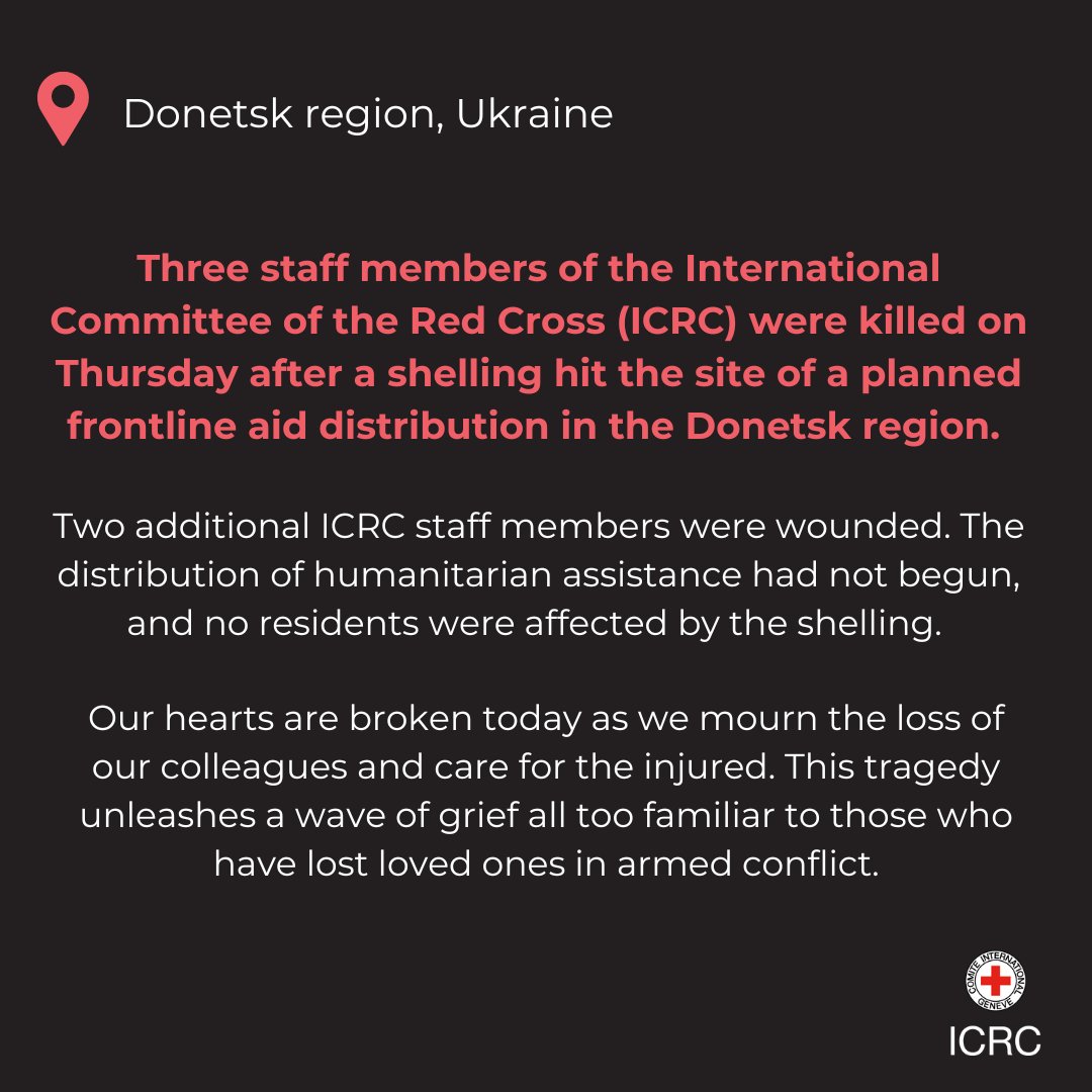 Russia kills Red Cross staff members in Donetsk region